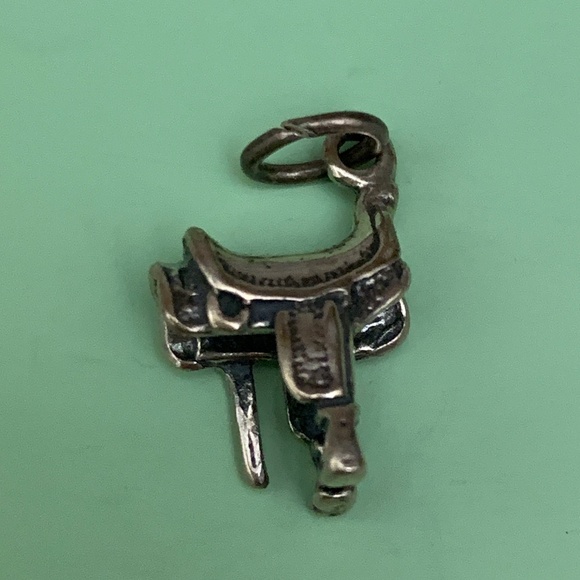 Saddle Sterling Silver Jewelry Charm #western #horse saddle - Picture 1 of 3
